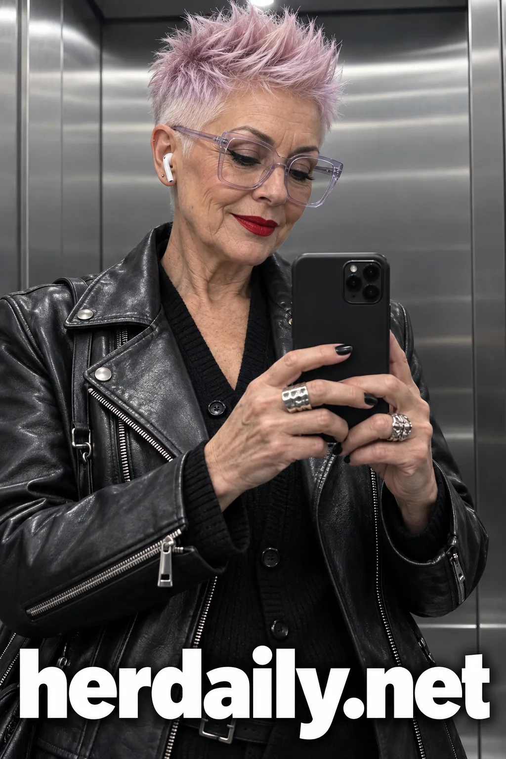 pastel pink lilac buzzed pixie elevator