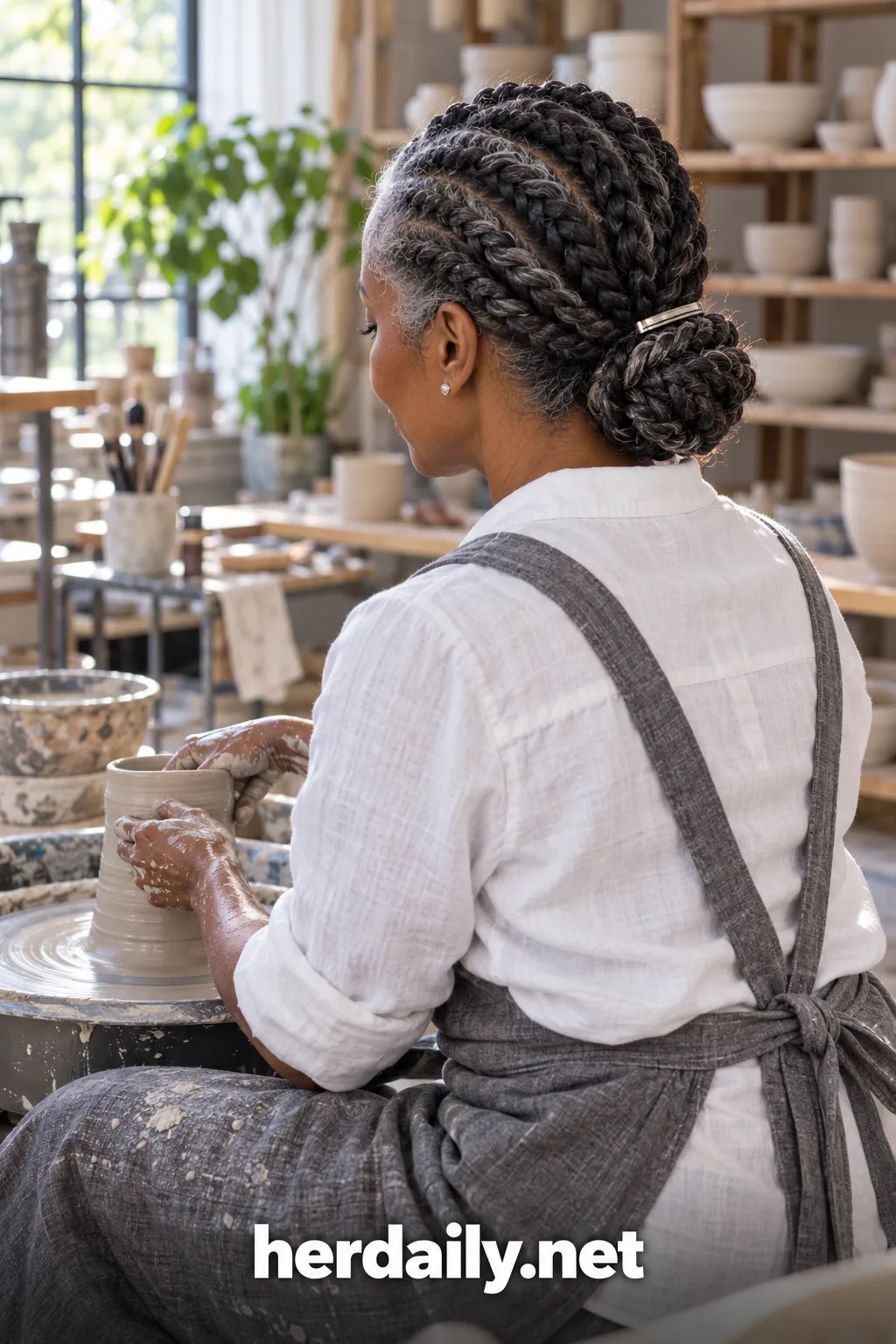 07 rope twists low bun pottery studio