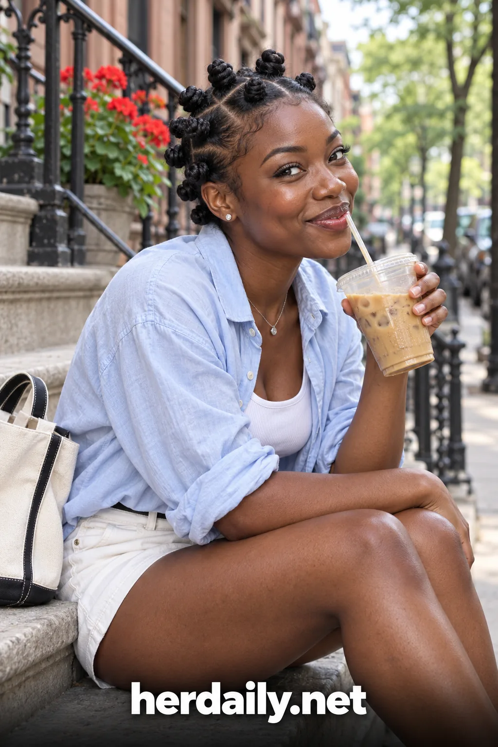 15 bantu knots brownstone stoop