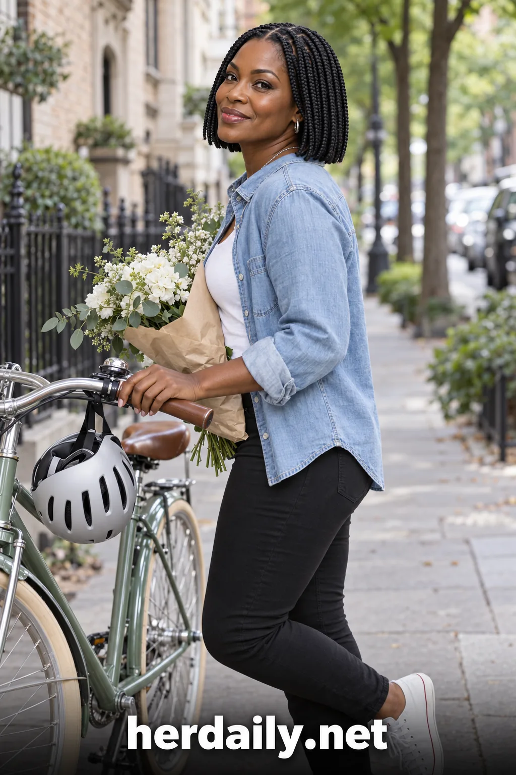 17 knotless box braid bob bicycle