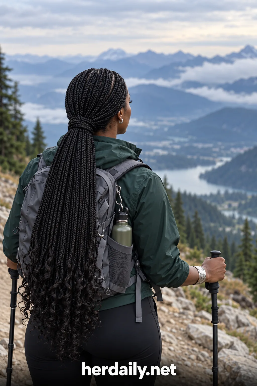 18 waist length knotless braids mountain trail