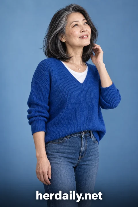 asian hairstyles for women over 50 layered lob silver strands