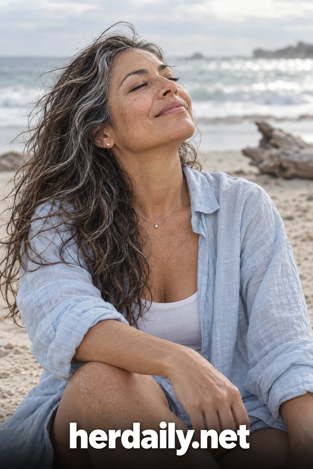 blending gray hair 08 salt pepper beach waves