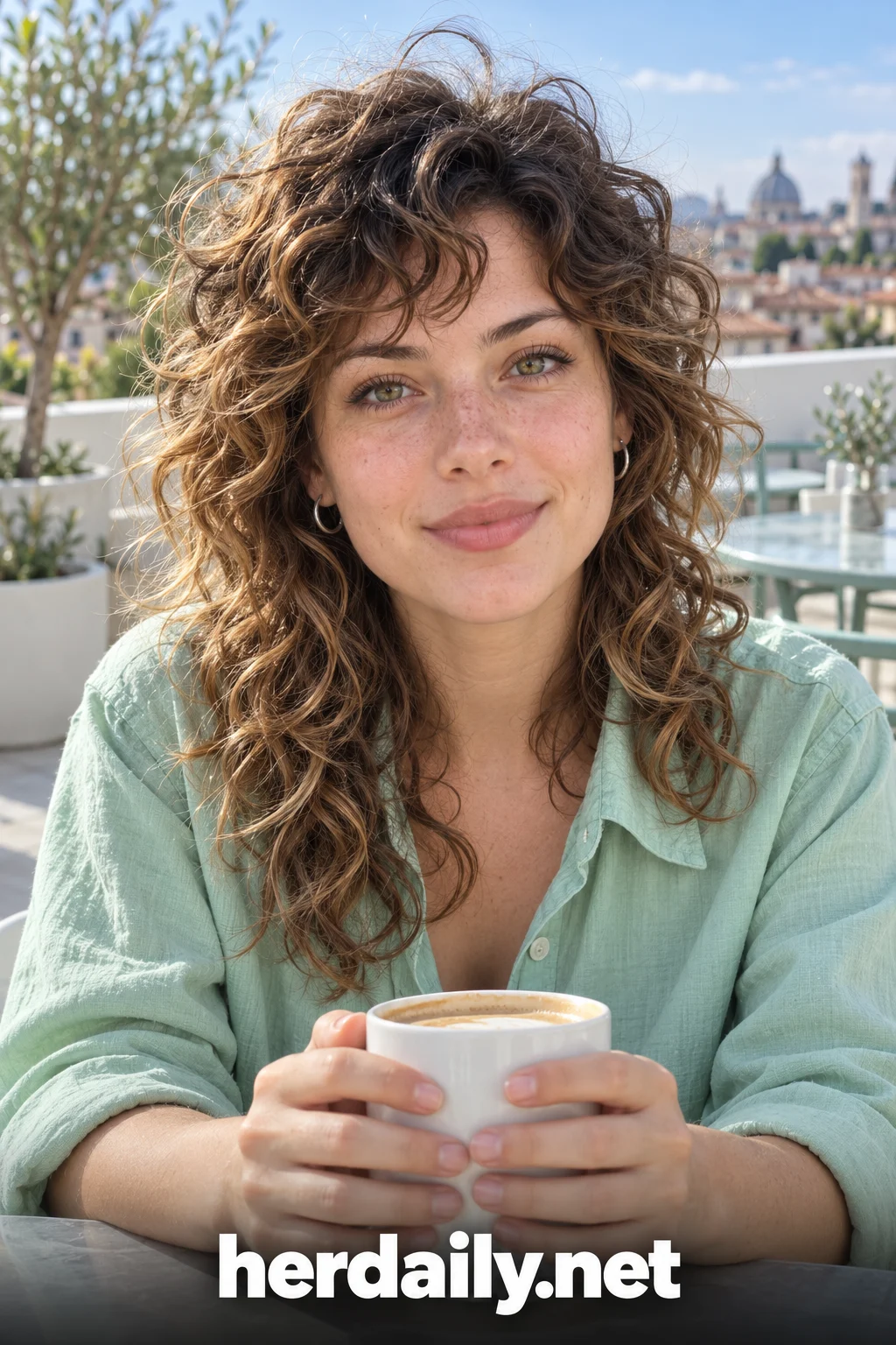 curly hair aesthetic 13 caramel curly wolf cut rooftop