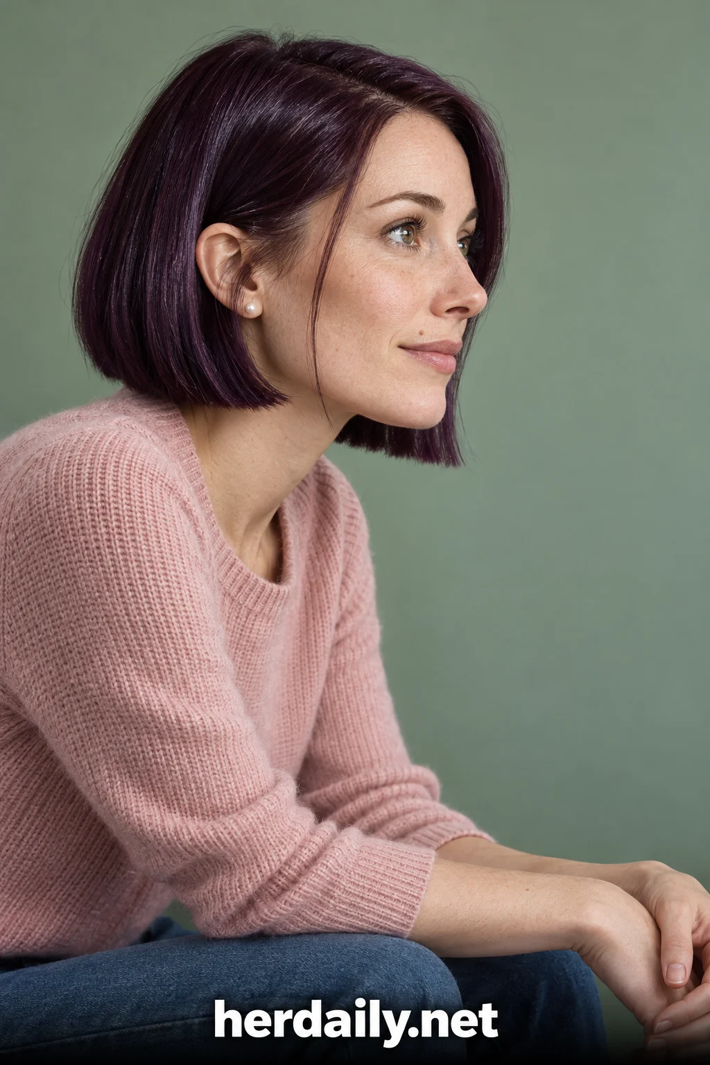 dark purple hair 04 sleek aubergine blunt chin bob