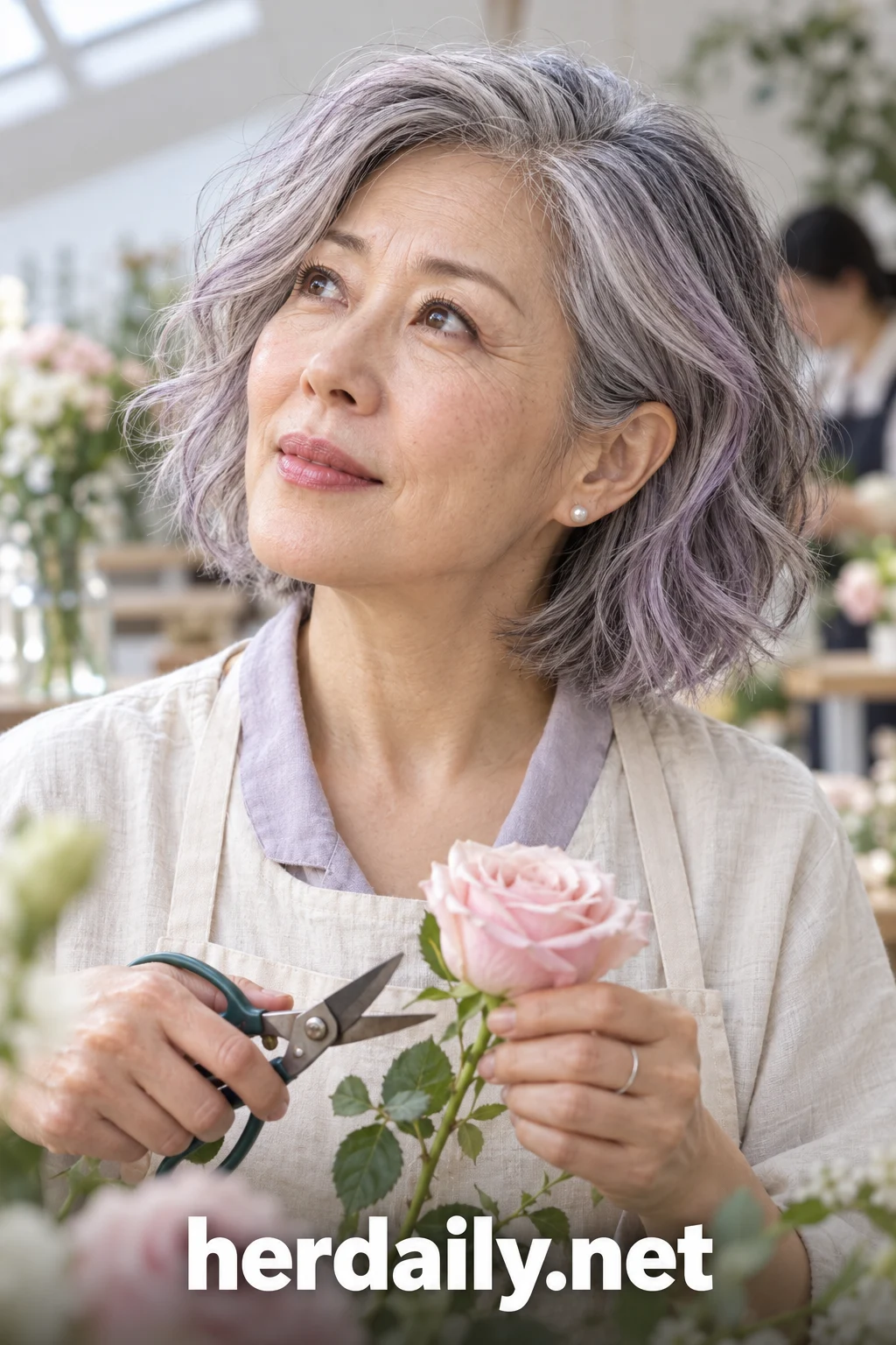 gray hair highlights 10 lavender gray wavy bob