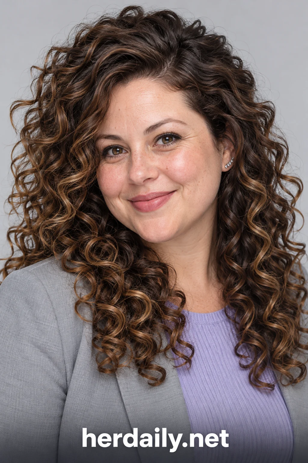 hairstyles for round faces 09 layered natural curls crown he