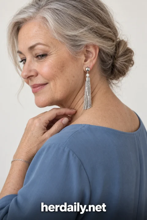 jewelry for women over 50 silver tassel drop earrings