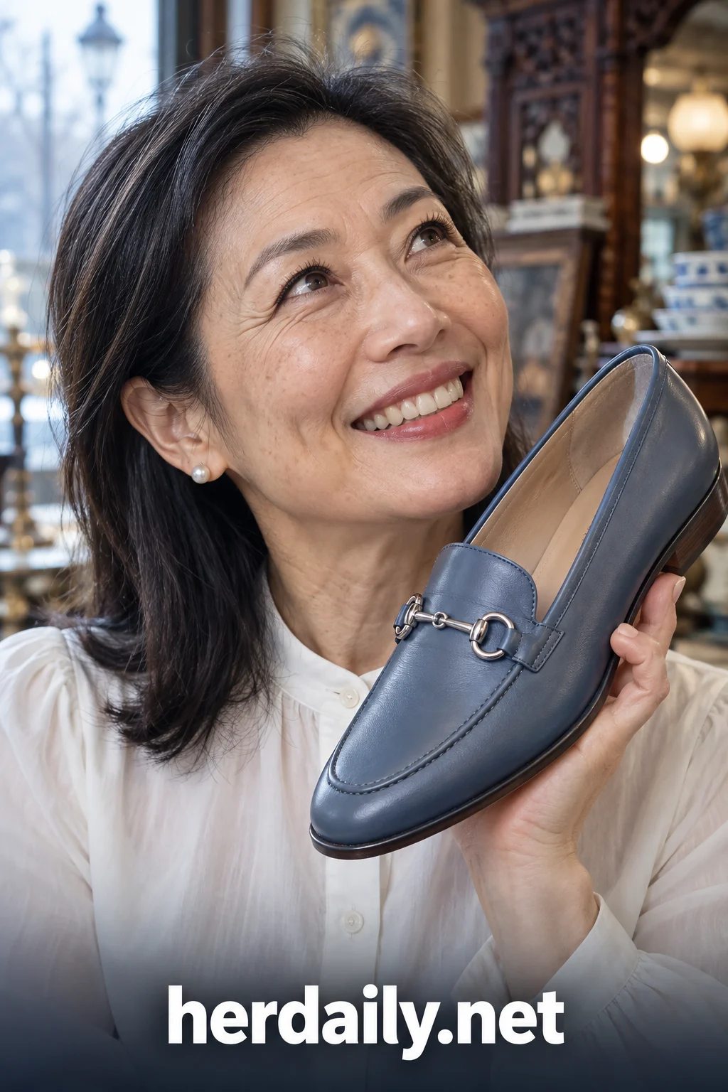 loafers and flats for women over 50 06 slate blue horsebit l