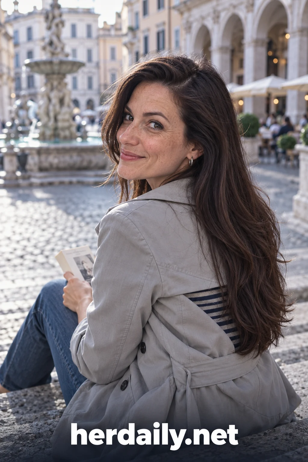long brunette hair 11 chocolate sleek layers side part