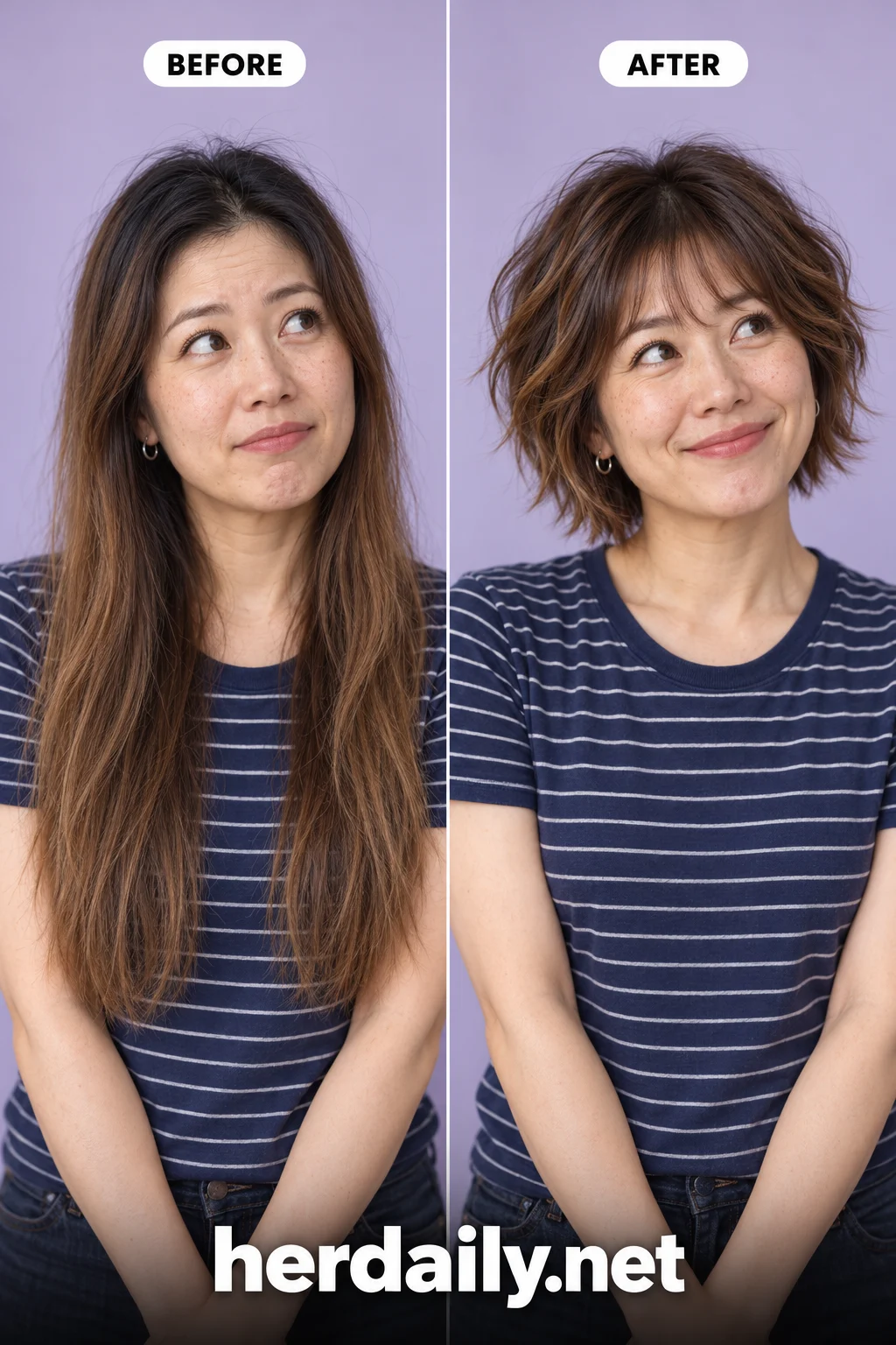 long hair to short hair before and after 05 chestnut short s