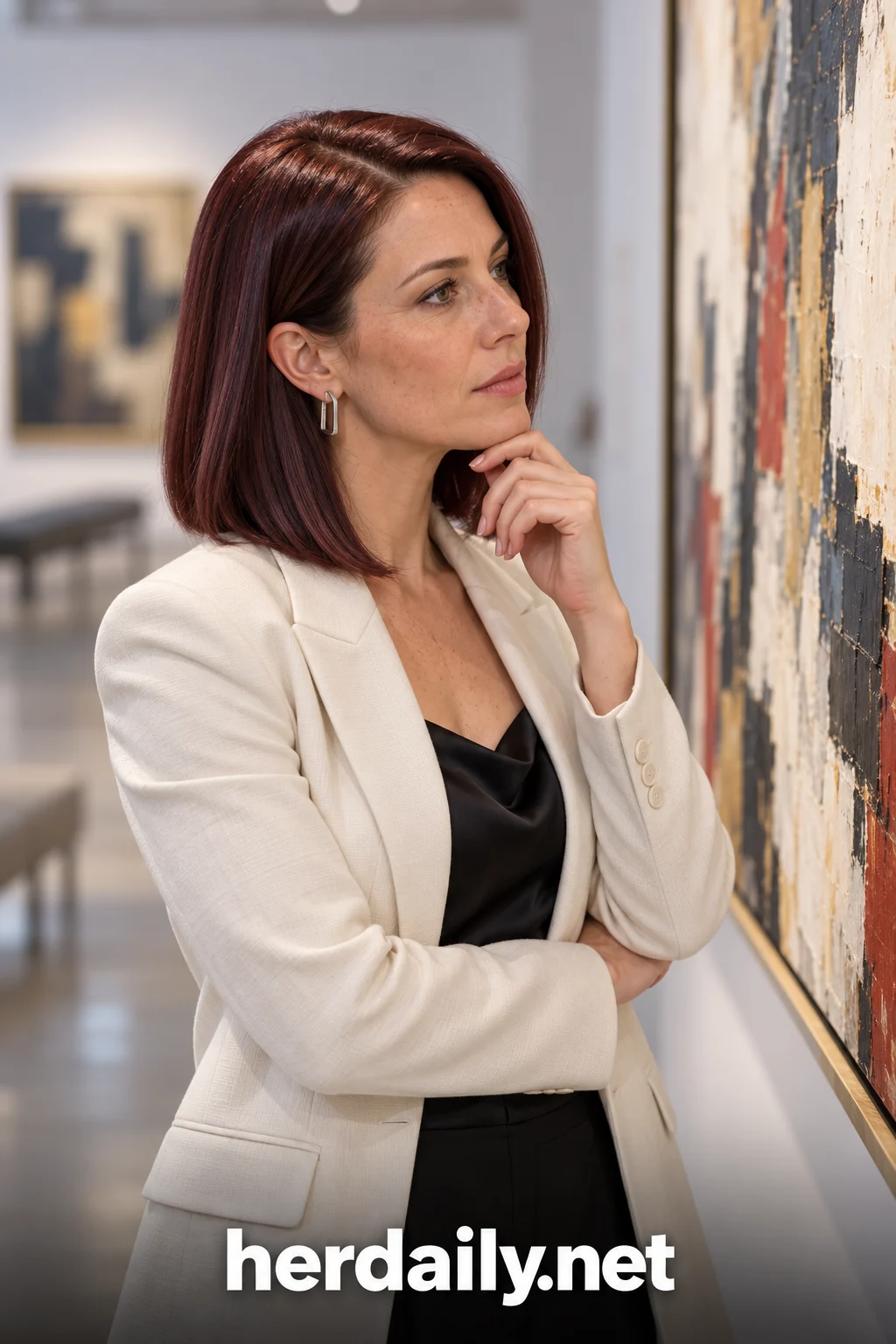 mahogany hair color 17 sleek lob museum gallery