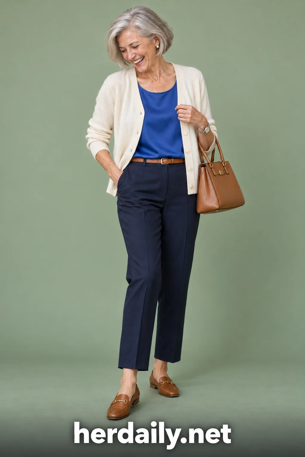 outfit women over 70 01 ivory cardigan cobalt blouse navy tr