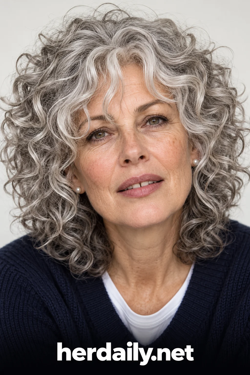 over 50 curly hairstyles for women 01 silver curly shag curt