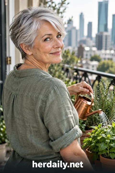 pixie haircuts for older women silver textured pixie side swept fringe