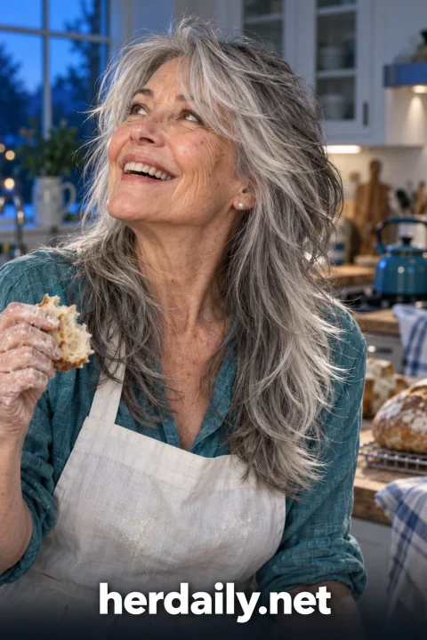 shaggy long hair over 60 silver choppy shag bread kitchen